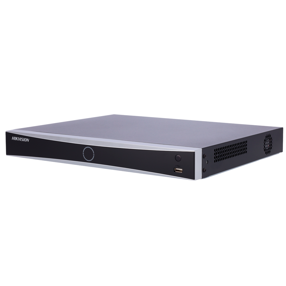 (DS-7632NXI-K2/16P(D)) Enregistreur NVR 32 CH IP PoE gamme PRO Hikvision - Switch 16 CH PoE IEEE 802.3af/at 200 W - Résolution maximale 12Mpx@2ch - Alarmes | Audio | 2 disque(s) dur(s) - Bande passante 256 Mbps | AcuSense - Détection de mouvement 2.0 | Reconnaissance des visages