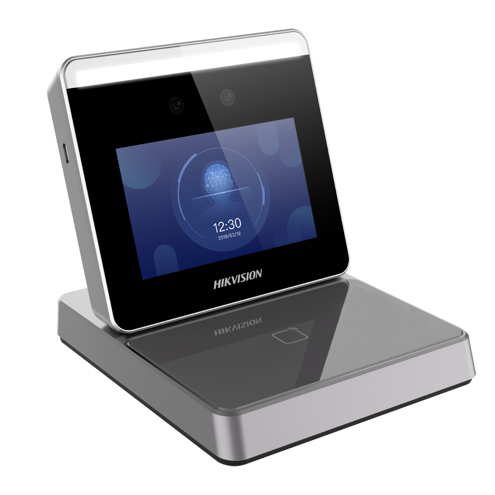 [DS-K1F600U-D6E] (DS-K1F600U-D6E) Lecteur de cartes et de visages - Cartes EM 125 kHz et MF 13.56 MHz - Caméra 2 Mpx - Communication TCP/IP, WiFi et USB - Plug &amp; Play - Logiciel iVMS-4200