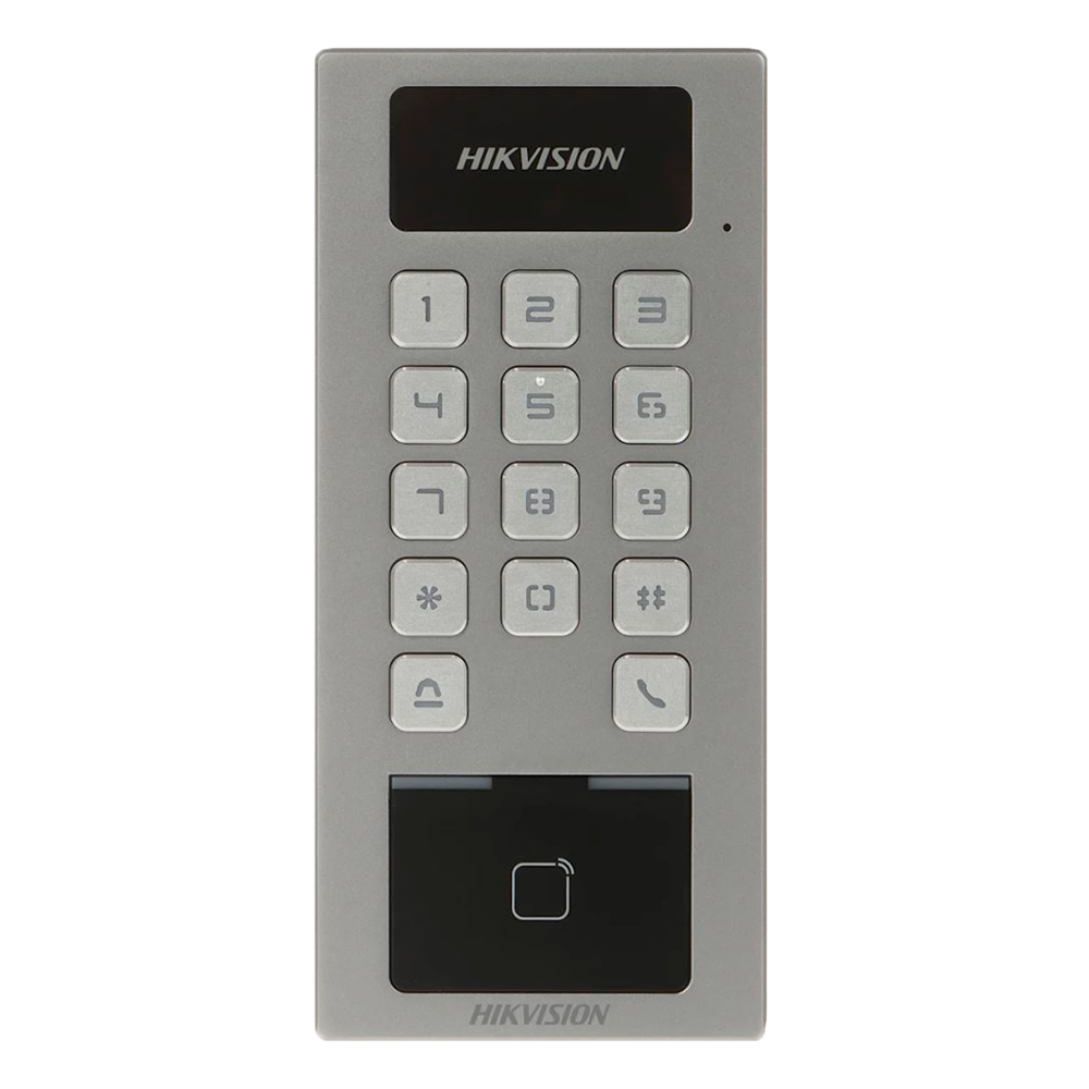 (DS-K1T502DBWX) Contrôle d'accès IP65 IK09 - Carte MF DESFire et code PIN - 10.000 utilisateurs | 300.000 registres - TCP/IP, WiFi, RS485 et Wiegand - Contrôleur intégré - iVMS-4200 | Hik-Connect