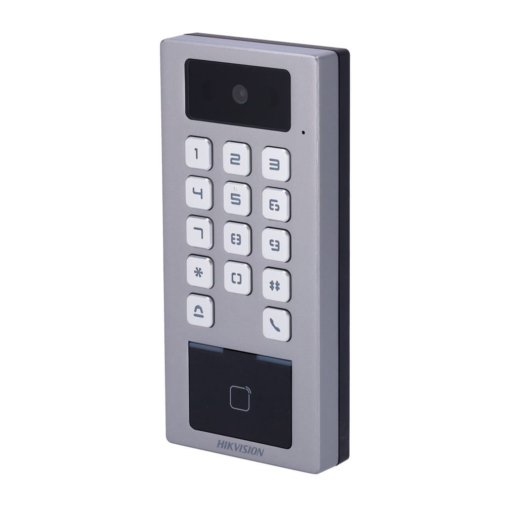 (DS-K1T502DBWX-C) Contrôle d'accès avec caméra IP65 IK09 - Carte MF DESFire, code QR et PIN - 10.000 utilisateurs | 300.000 registres - TCP/IP, WiFi, RS485 et Wiegand - Contrôleur intégré - iVMS-4200 | Hik-Connect