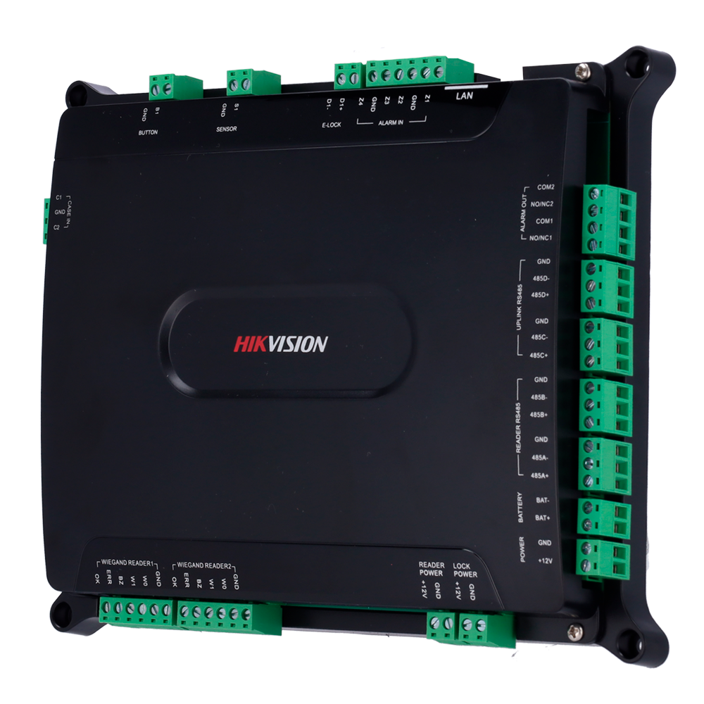 (DS-K2601T-MAINBOARD) Contrôleur d'accès à multi-identification - Reconnaissance faciale, empreinte digitale, carte, QR ou PIN - 1 porte | Communication TCP/IP et RS485 - 2 lecteurs par Wiegand | 2 lecteurs par OSDP - Sans boîtier - Logiciel iVMS-4200