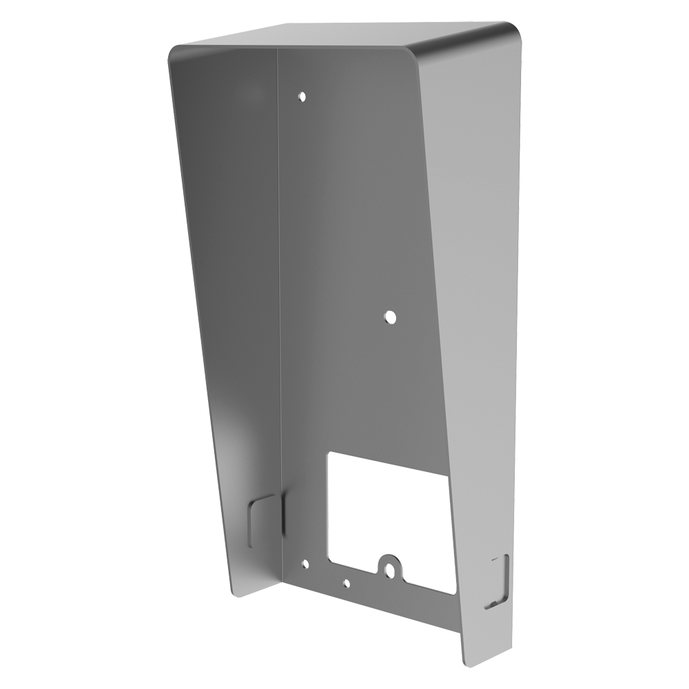 (DS-KABV8113-RS/SURFACE) Montage en saillie avec visière - Spécifique aux interphones vidéo - Compatible avec DS-KV8x13-WME1(C) - Orifices de connexion - Dimensions: 189 (H) x 97 (L) x 49 (Pr) mm - Fabriqué en SECC