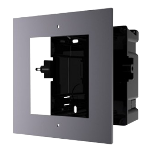 (DS-KD-ACF1) Panneau frontal et boîtier encastré - Jusqu'à 1 module - Spécifique pour les portiers vidéo Hikvision - Compatible avec les modules Hikvision - Boîte en plastique - Panneau fabriqué en aluminium qualité aviation
