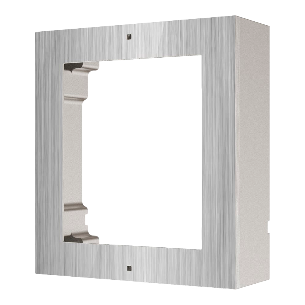 (DS-KD-ACW1/S) Boîte de registre de surface - Jusqu'à 1 module - Spécifique pour les portiers vidéo Hikvision - Compatible avec les modules Hikvision - Boîtier en aluminium aviation - Panneau fabriqué en acier inoxydable