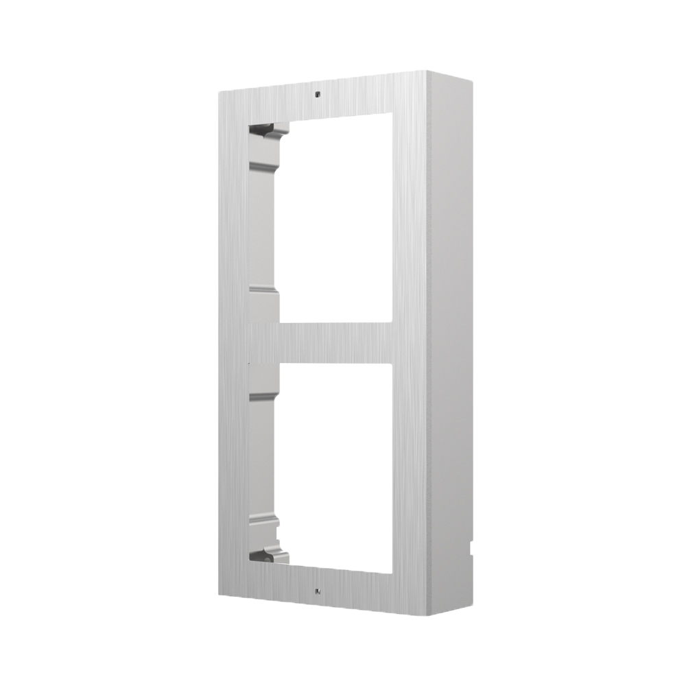 (DS-KD-ACW2/S) Boîte de registre de surface - Pour jusqu´à 2 modules - Spécifique pour les portiers vidéo Hikvision - Compatible avec les modules Hikvision - Boîtier en aluminium aviation - Panneau fabriqué en acier inoxydable