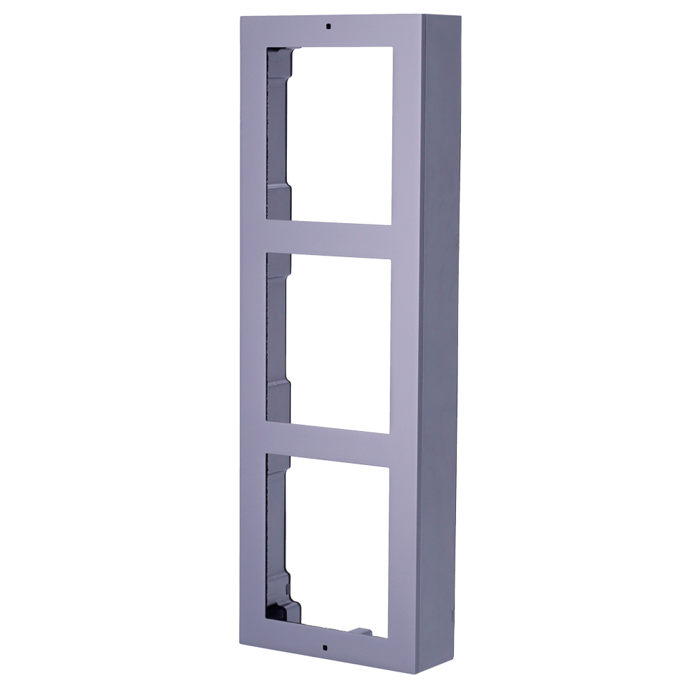 (DS-KD-ACW3) Boîte de registre de surface - Pour jusqu´à 3 modules - Spécifique pour les portiers vidéo Hikvision - Compatible avec les modules Hikvision - Boîtier en aluminium qualité aviation - Panneau fabriqué en aluminium qualité aviation