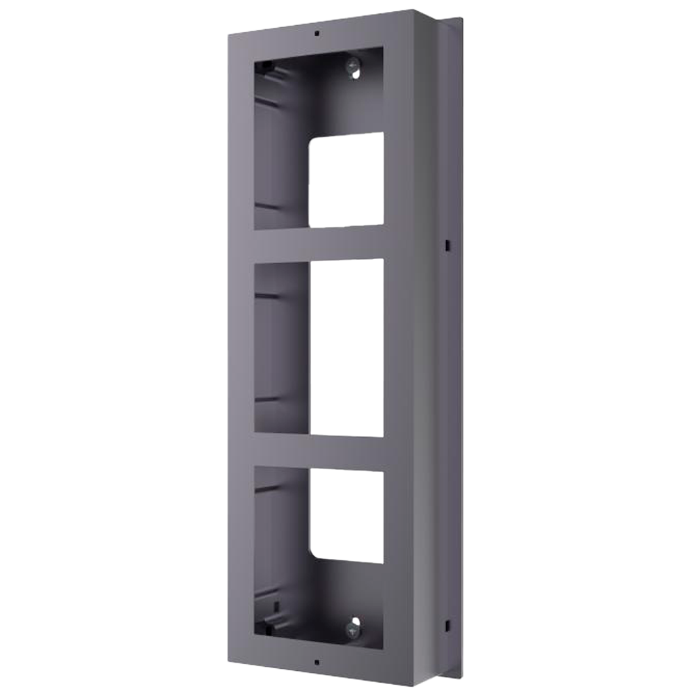 (DS-KDE-ACR3) Boîte de registre de surface - Pour jusqu´à 3 modules - Compatible avec Hikvision - Compatible avec Comelit et Bticino - Boîtier en aluminium qualité aviation - Panneau fabriqué en aluminium qualité aviation