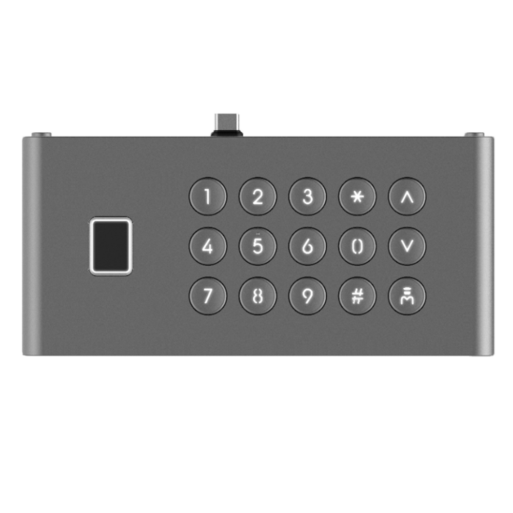 (DS-KDM9633-FKP) Module périphérique - Rajoute un clavier physique - Connexion USB - Ouverture par empreinte digitale et code PIN - Apte pour extérieur IP65 - Compatible avec DS-KD9633