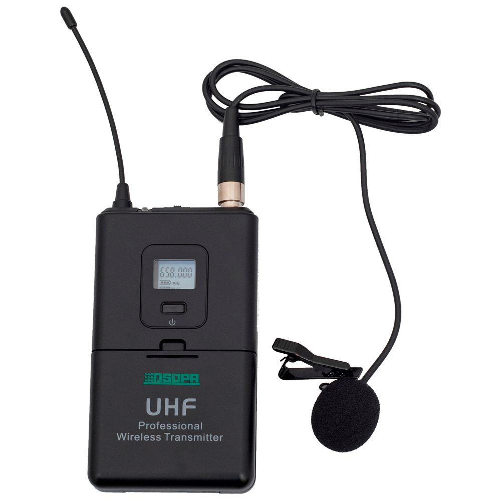 (DSPPA-D5812) Micrófono lavalier - UHF - Control de volumen - Hasta 8h de autonomía - Compatible con receptor DSPPA-D5815