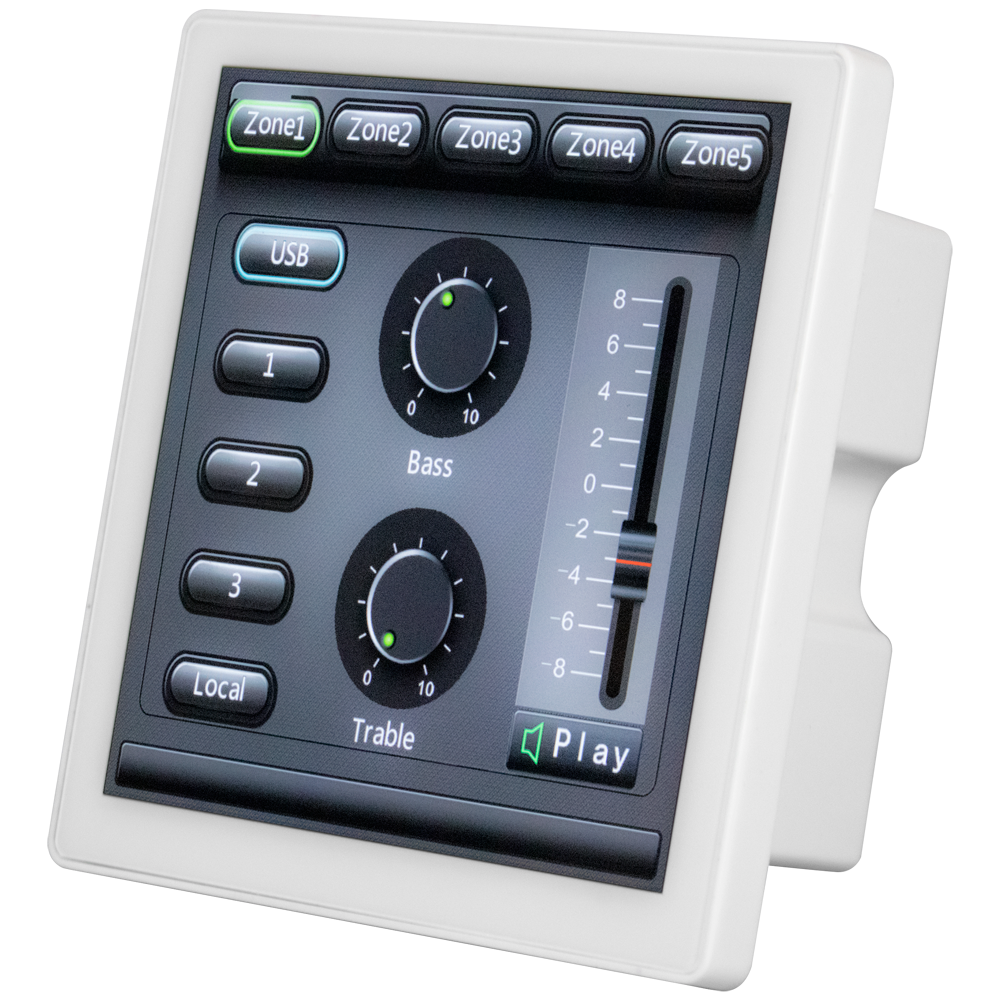 (DSPPA-MAG505C) Panel de control inteligente - Programable/configurable - Instalación en pared - Compatible con DSPPA-MAG505 - Ajuste de volumen, ecualizador - Selección de fuente