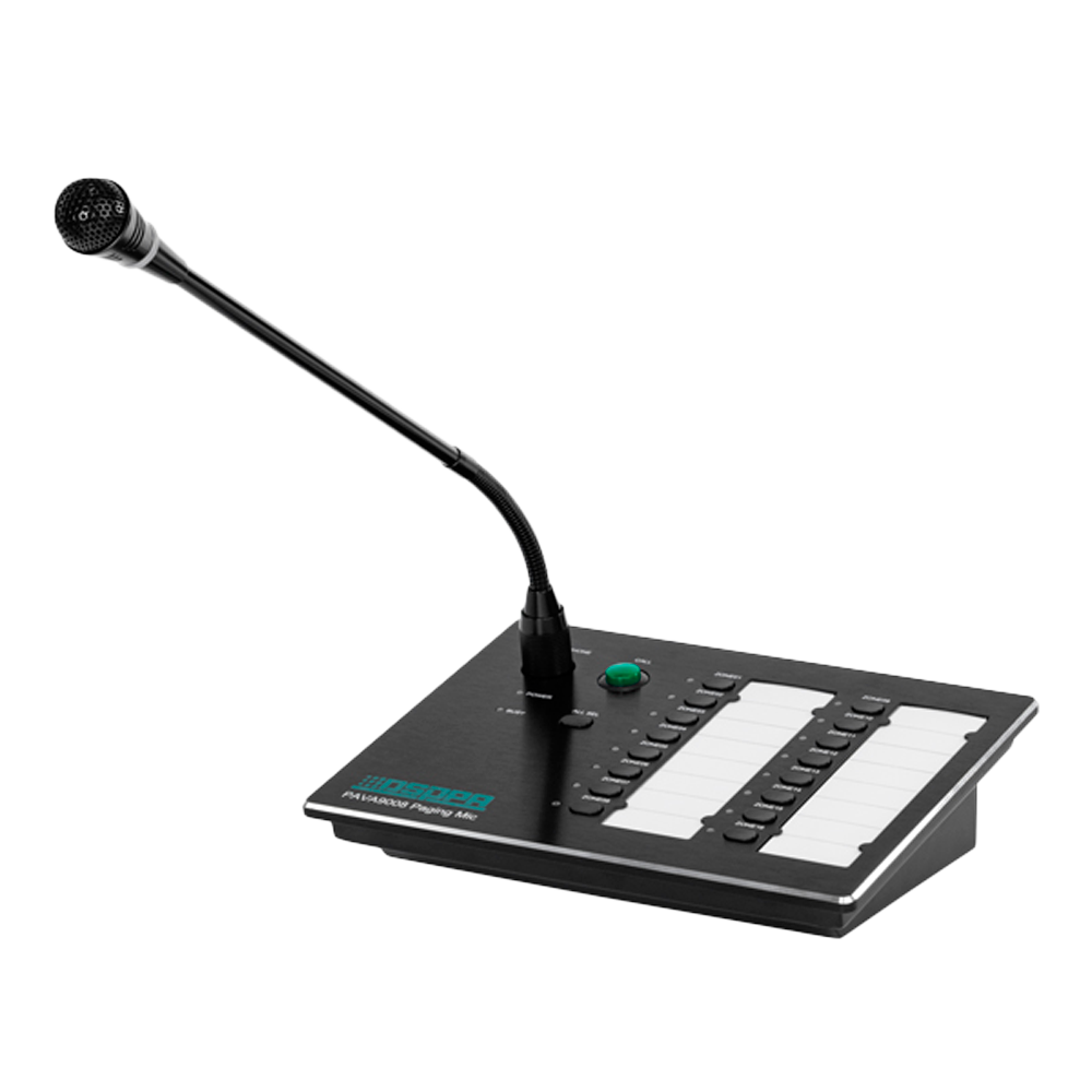 (DSPPA-PAVA9008) Micrófono de pupitre  - Anuncios generales y de emergencia - 16 teclas de selección de zona - Uso manual y programado - Admite teclado de expansión