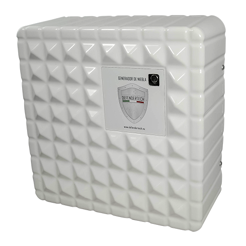 (DT-800-AJ) Générateur de brouillard Defendertech - 2 relais Ajax installés pour armement et déclenchement - 830 m3 en 60" - Batterie non incluse - Jusqu'à 6.5 minutes de capacité - Ne laisse aucune trace après le déclenchement