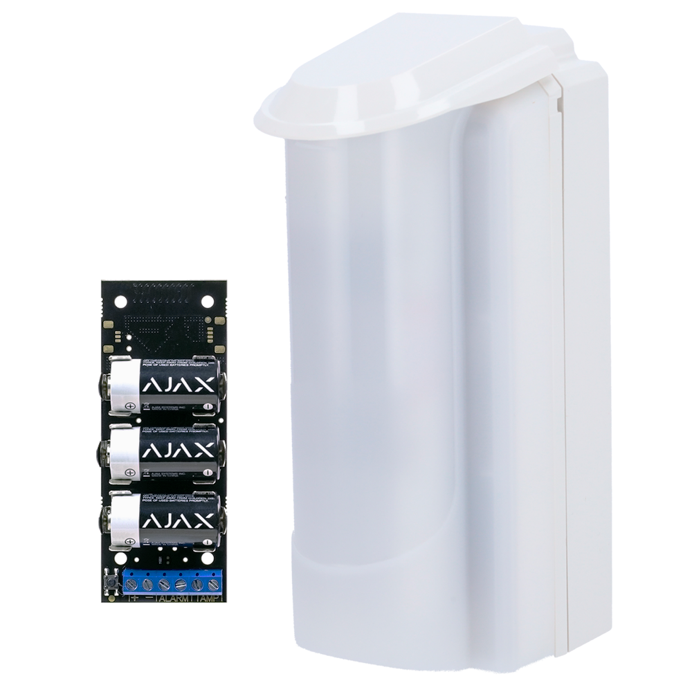 (DV-MONOLITH-K) Détecteur extérieur Duevi basse consommation - Compatible avec Ajax Transmitter (inclus) - Double PIR / Détection 15 m - Antimasking / Immunisé contre les animaux de compagnie - Alimentation fournie par Transmitter - Utilisation extérieure IP54 / Antivandalisme IK10