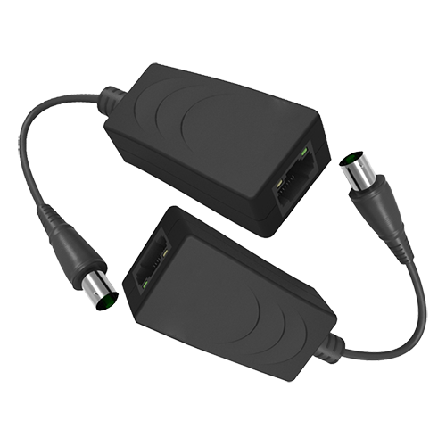 (EOC-200) Extenseur d´ IP par câble coaxial - Passif | Aucune alimentation requise - Émetteur et le récepteur - Permet de transmettre 1 canal IP - Distance maximale 200 m - Bande passante 10/100 Mbps