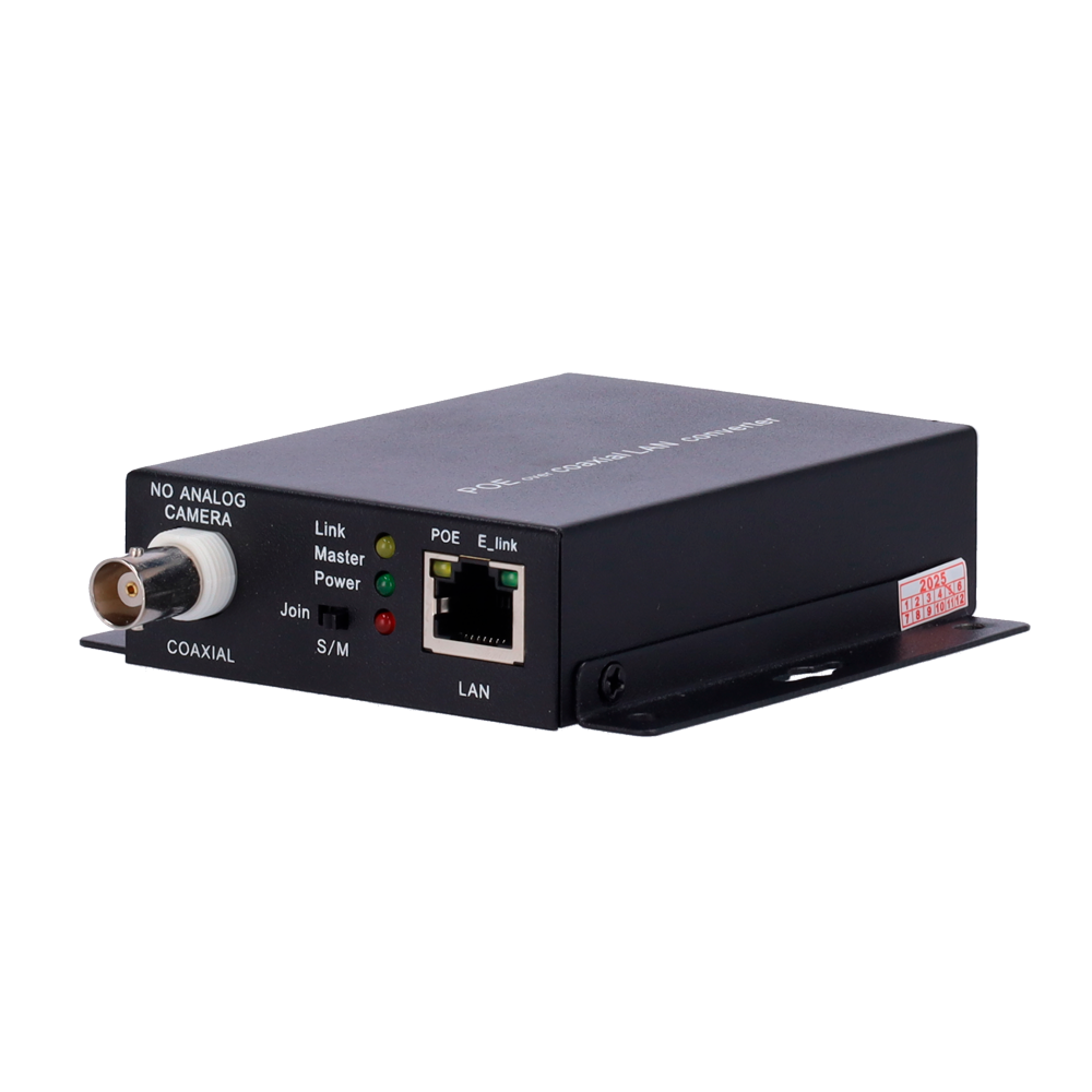 (EOC-500-POE-V2) Extender IP pour câble coaxial | PoE - Peut fonctionner comme émetteur ou récepteur - Distance maximale 300 - Bande passante jusqu'à 100 Mbps - Alimentation électrique 52v 1,25A - Chaque installation requiert 2 modules d'extension