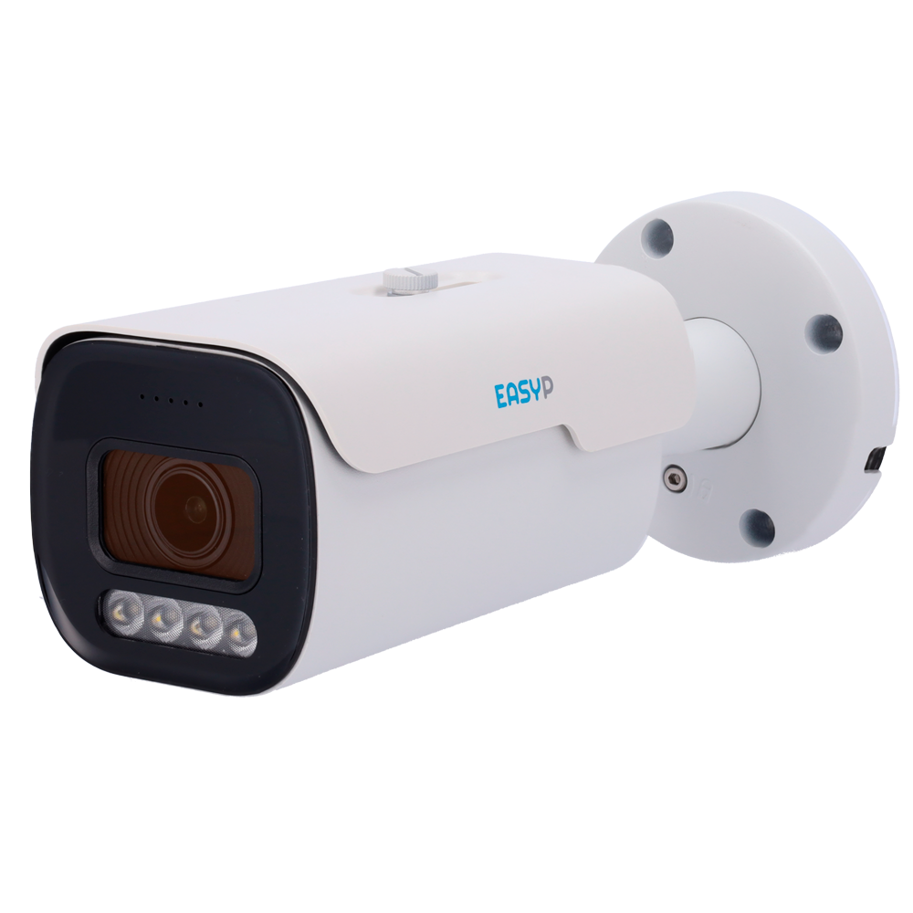 (EP-IPB130ZA-8-DL) Cámara Bullet IP AI EASY-P - 8MP | Lente Motorizada 2.7~13.5 mm - IR 50 m | Luz blanca 40 m | Mic - Compatibilidad total con Uniview y Hikvision - Soporta UMD y Motion Detect 2.0 - IP67 | PoE | P2P | Metal