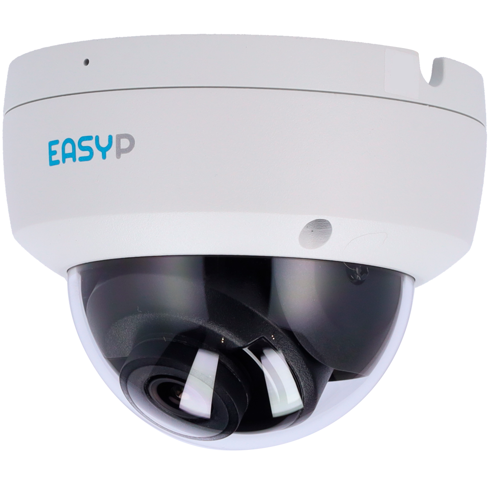 (EP-IPD320A-8) Caméra dôme IP EASY-P AI - 8MP | Objectif 2.8 mm - IR 30 m | Mic - Installation Plug &amp; Play - Prise en charge de l'UMD et de la détection de mouvement 2.0 - IP67 | PoE | IK10 | P2P | Métal
