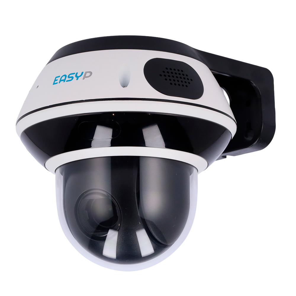 (EP-IPSD5004I-5) Cámara Domo PTZ IP AI EASY-P - 5MP | Lente 3.35-10.05mm - IR 15 m | Mic | Speaker | 4X Zoom óptico - IA por Humanos y/o Vehículos - IP65 | WDR 120dB | PoE | RJ45