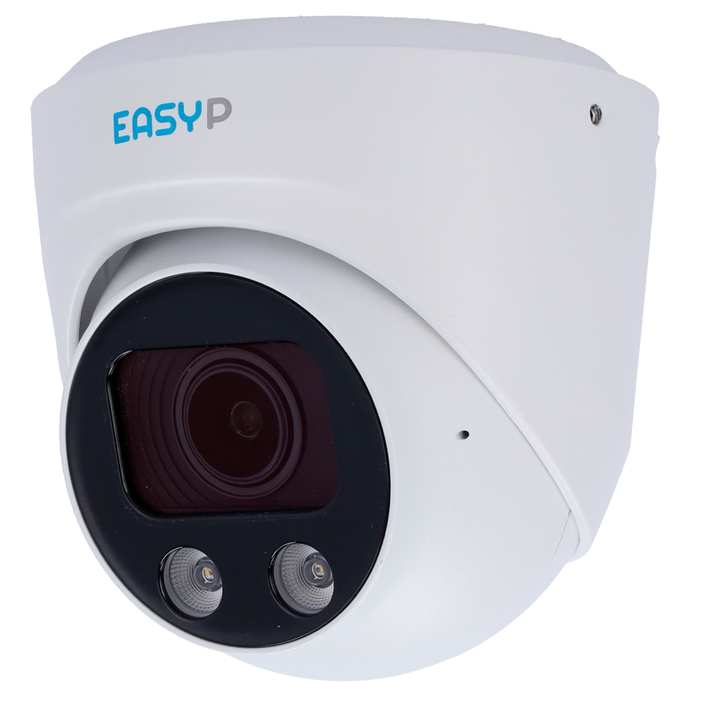 (EP-IPT230ZA-5-DL) Cámara Turret IP AI EASY-P - 5MP | Lente Motorizada 2.7~13.5 mm - IR 40 m | Luz blanca 30 m | Mic - Instalación Plug &amp; Play - Soporta UMD y Motion Detect 2.0 - IP67 | PoE | P2P | Metal