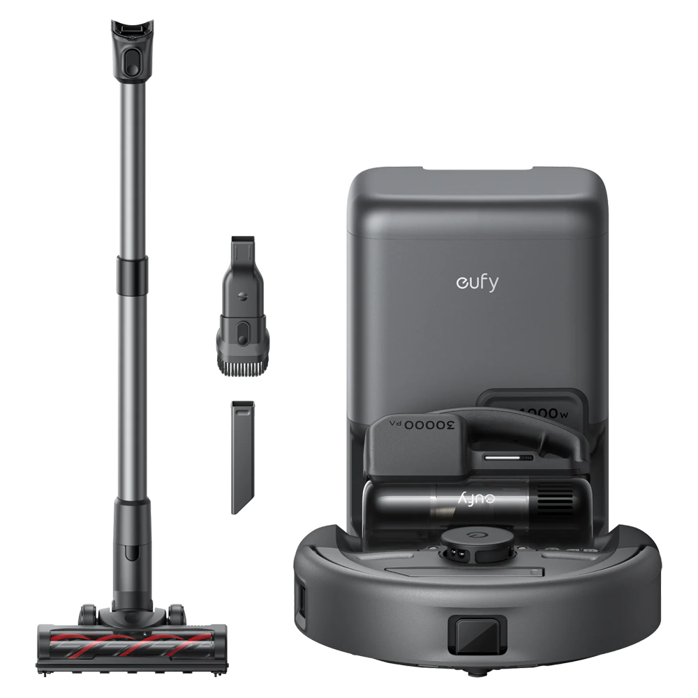 (EUFY-CLEAN-ROBOVAC-E20) Robot Aspirador Eufy E20 3-en-1 - Potencia máxima de 30.000 Pa - Base de autovaciado - Limpieza a presión  / Navegación láser triple - Mapas Varios Pisos  - Alexa / Google / Siri