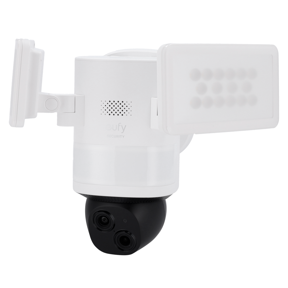 (EUFY-FLOODLIGHTCAM-E340) Double caméra Eufy par Anker - Résolution 3K - Détection personnes, animaux domestiques et véhicules - Surveillance 24/7  - Audio Bidirectionnel  - Adapté pour extérieur IP65