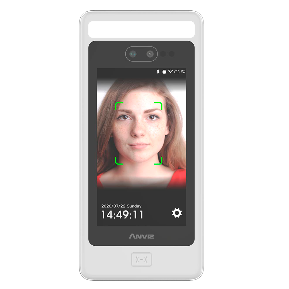 (FACEDEEP5) Contrôle d'accès et de présence IP65 - Reconnaissance faciale, carte EM/MF et code PIN - 50.000 utilisateurs | 100.000 registres - TCP/IP, Wi-Fi, USB et Wiegand - 5" Écran tactile TFT | Contrôleur intégré - CrossChex