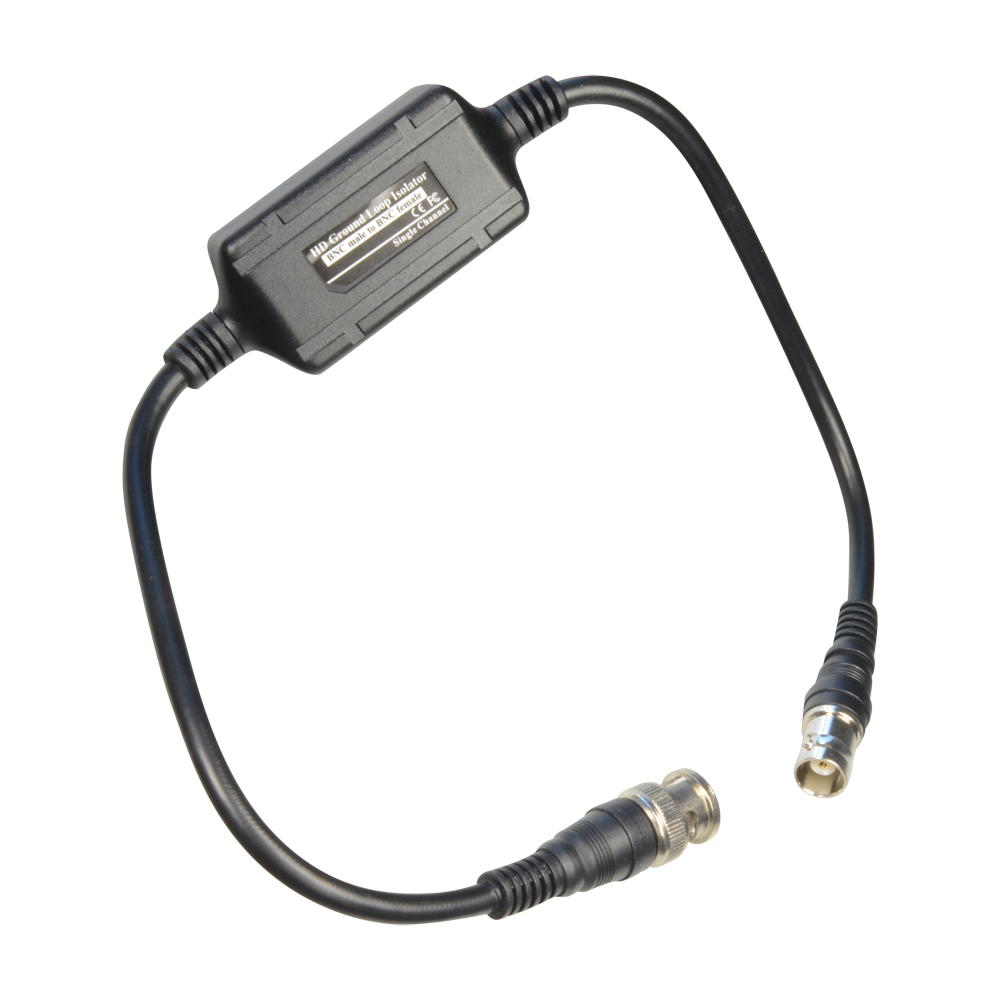 (GLI01-HAC) Isolant de boucle de terre - BNC mâle - BNC femelle - 430 mm de longueur - Élément passif - Optimisé pour la transmission video HD