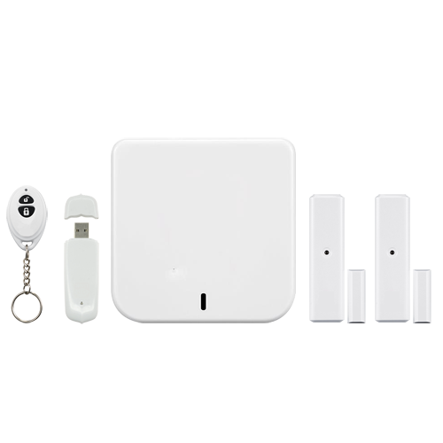 (H21004EU) Kit de alarme domestique Home8 - Connexion à Internet / IP Cloud - Service sur abonnement uniquement - Taille réduite - Contacts magnétiques sans fils - Télécommande multifonction