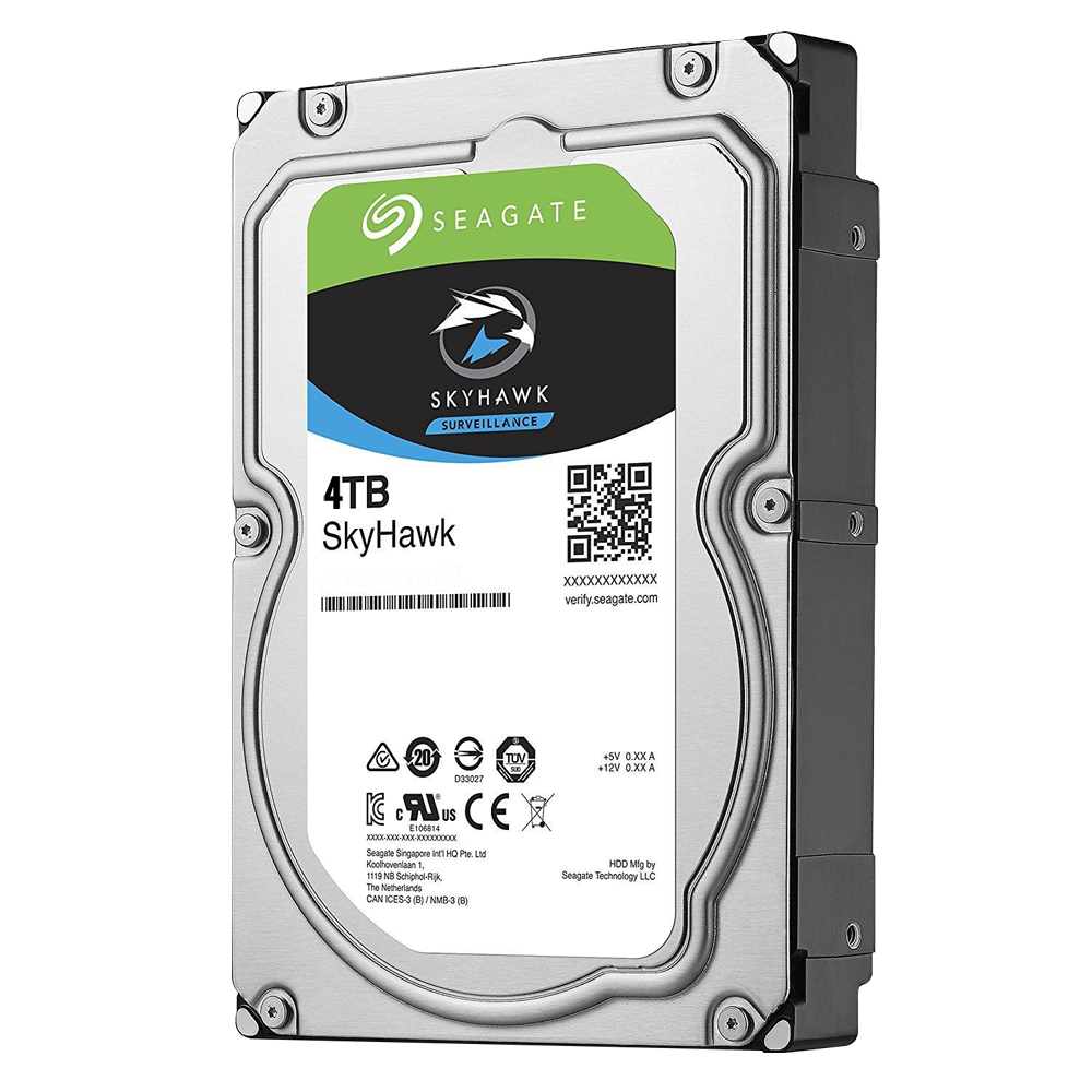 (HD4TB-S) Disque dur Seagate Skyhawk - Capacité 4 TB - Interface SATA 6 GB/s - Modèle ST4000VX000 - Spécial pour les enregistreurs vidéo - Individuel ou installé dans DVR