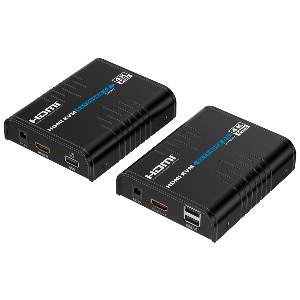 (HDMI-EXT-PRO-4K60-KVM) Signal HDMI Extender KVM - Portée 120 m - Résolution 4K - Autorise les connexions 1:M