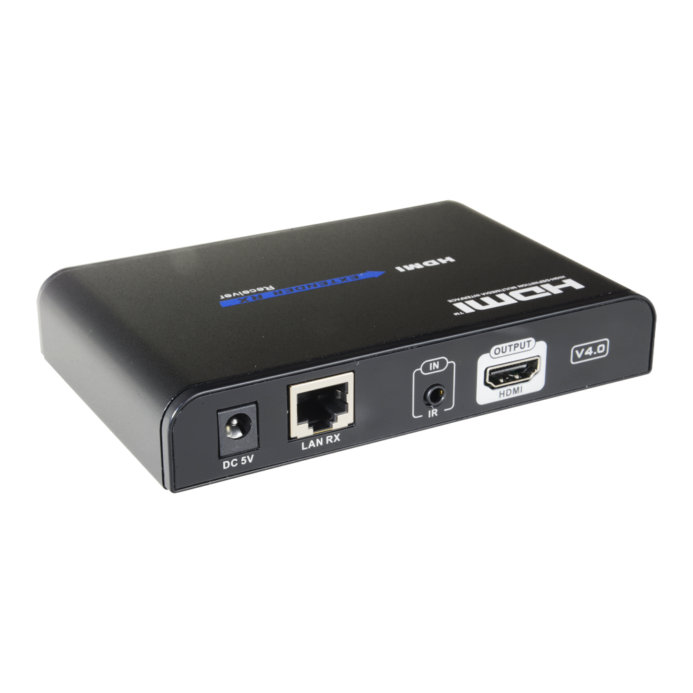 (HDMI-EXT-PRO-RX-V2) Extender actif HDMI 1080p - Récepteur compatible avec HDMI-EXT-PRO-V2 [%VAR%] - Portée 120 m sur câble UTP Cat 6 - Transmission infrarouge - Permet une connexion point à point jusqu'à 253 récepteurs - Standard HDbitT v1.3f
