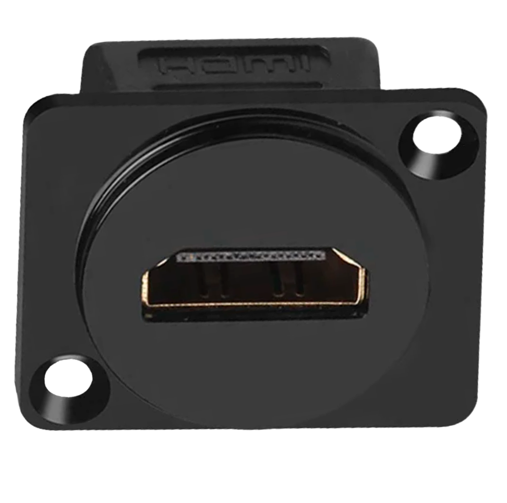 (HDMI-PLUG-D-FF) Conector - Cable HDIM macho a cable HDMI macho - Dos conectores HDMI hembra - Montaje encastrado