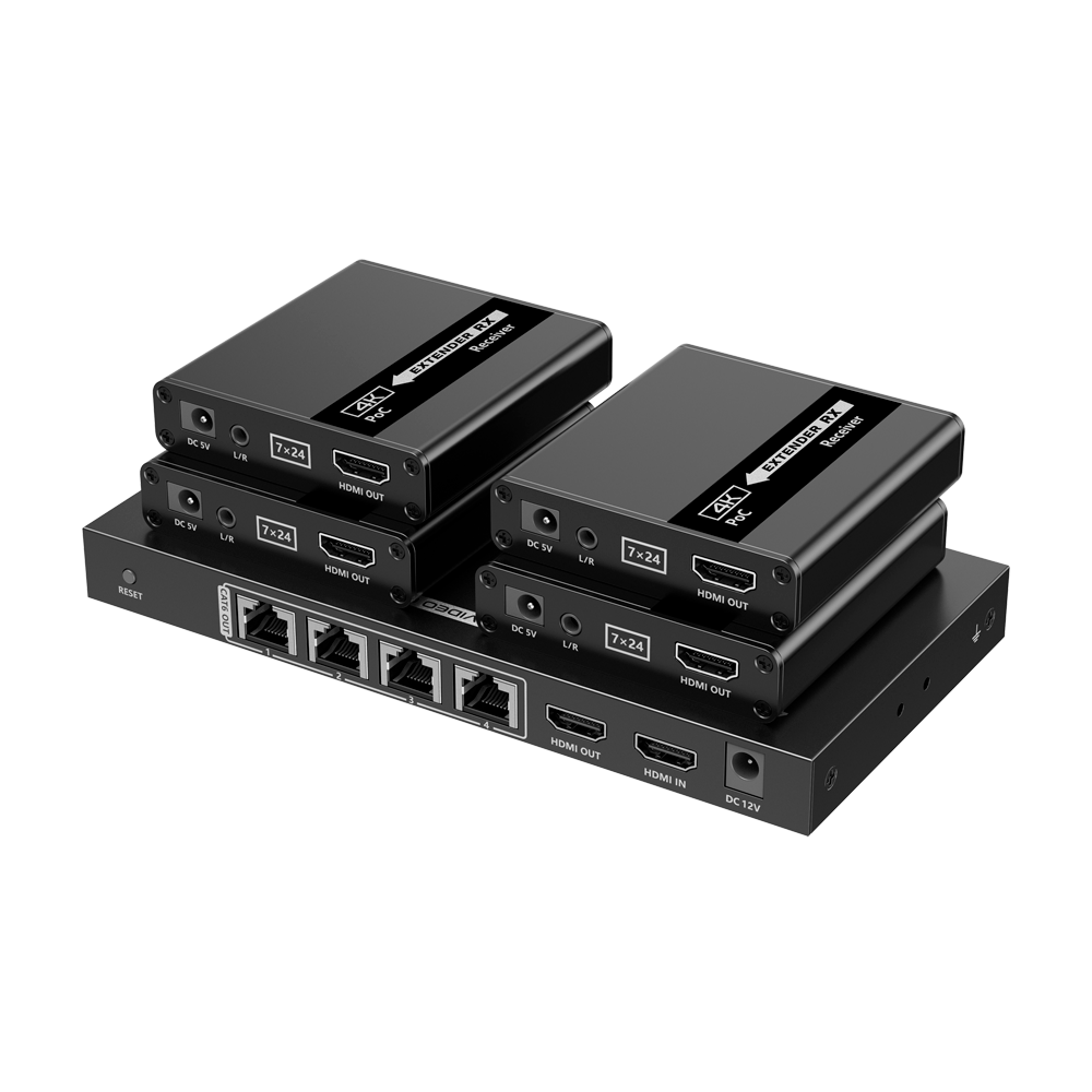 (HDMI-SPL-1x4-4K30-CAT6) Répartiteur HDMI avec extension - Portée 40 m - Résolution 4K - Autorise les connexions 1:4