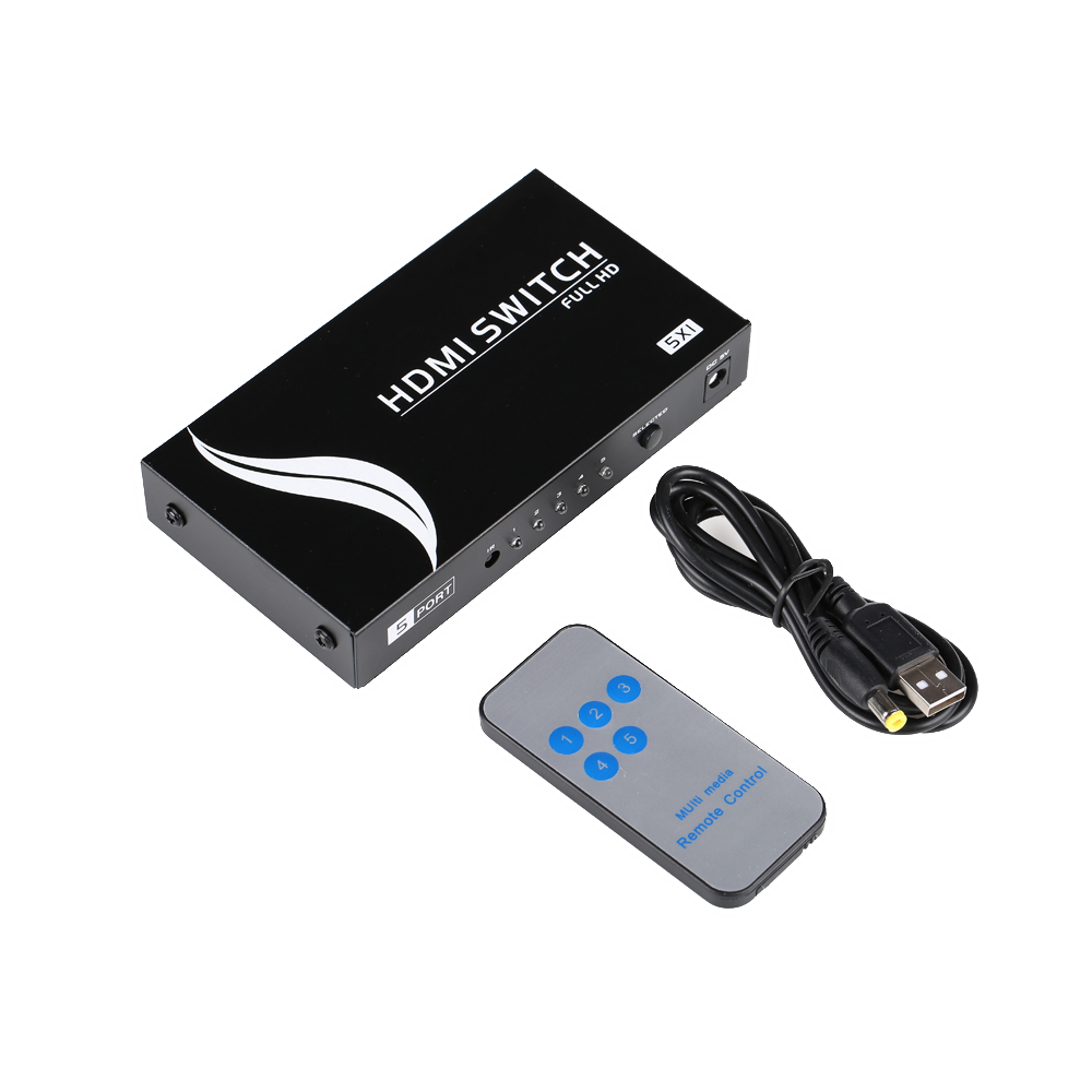(HDMI-SWITCH-5-1-4K) HDMI Switch - 5 entrée HDMI - 1 sorties HDMI - Jusqu'à 4K*2K@60Hz - Alimentation DC 5 V