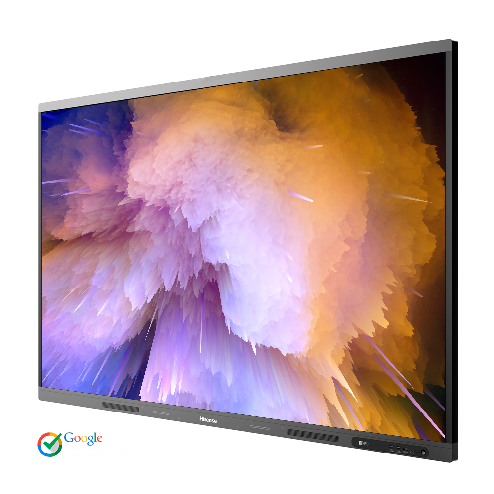 (HIS-65MR6DE-E) Écran interactif HISENSE 65" 4K - Résolution 3840x2160 - Certification Google - Transmission sans fil - Android 13.0 - Hauts-parleurs intégrés