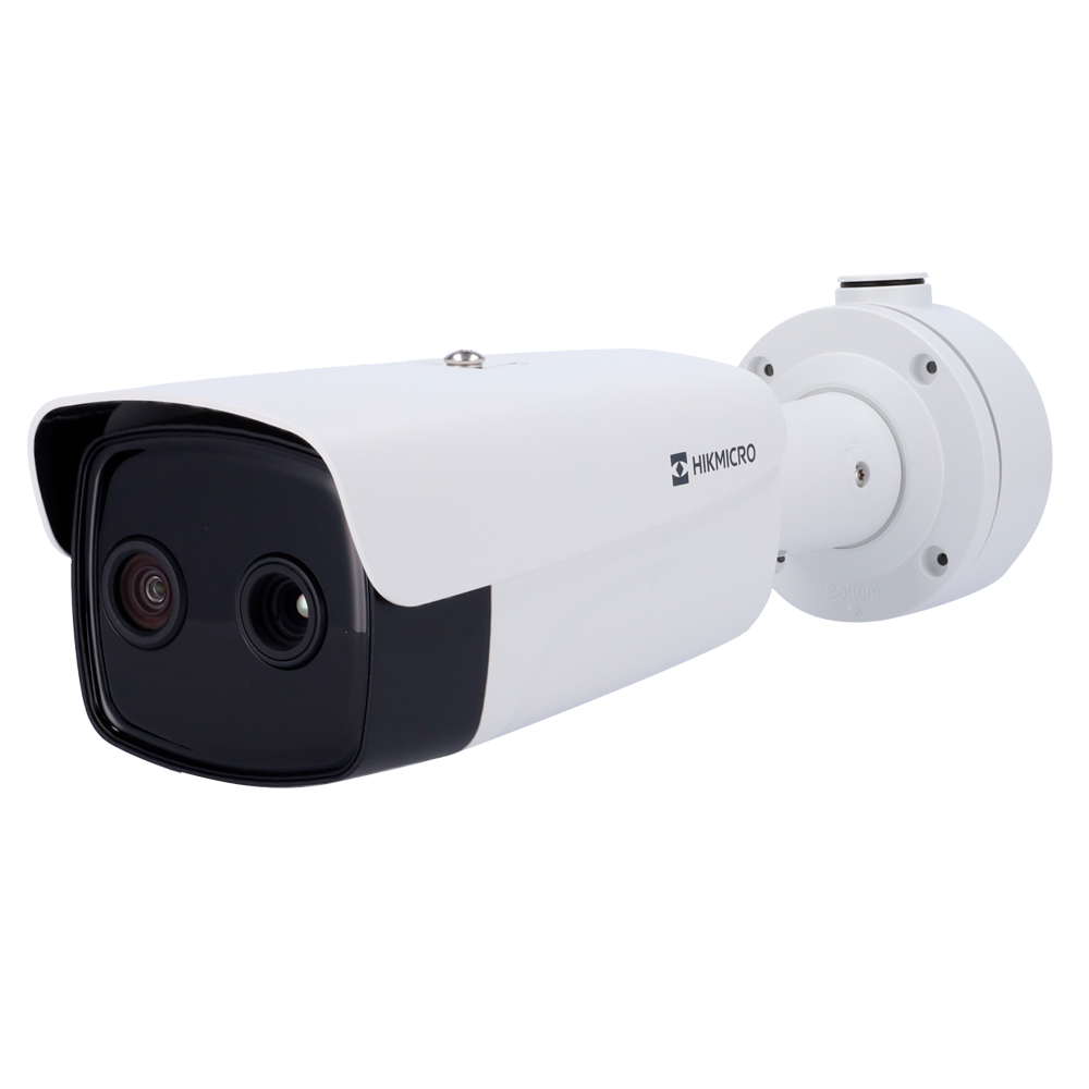 (HM-TD2638-4/G0/T1Y) Caméra thermique IP Hikmicro TD2638 série - Capteur thermique VOx FPA 384x288  Objectif 12μm - Capteur visible 1/2.7" CMOS 4Mpx Objectif 2.2mm - Sensibilité thermique ≤25mK - Plage de mesure de la température -20~150ºC / ±8ºC - Protection IP67 - NEMA 4X - IK10