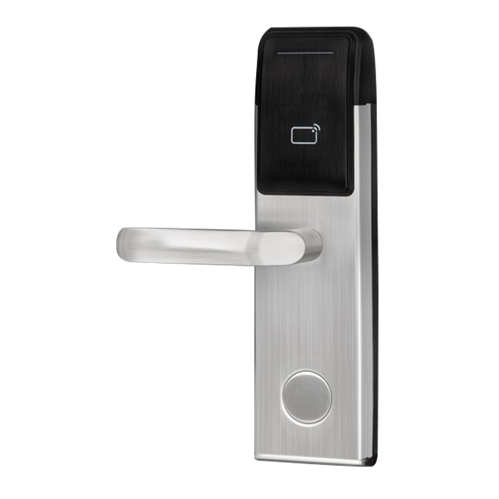 (HOTEL-L500-L) Serrure d'hôtel - Ouverture par carte MF  - Backset 60 mm | Ouverture à gauche - Autonome à piles 4 x AA - Cylindre d'urgence - Gestion avec le logiciel Hotel Lock System
