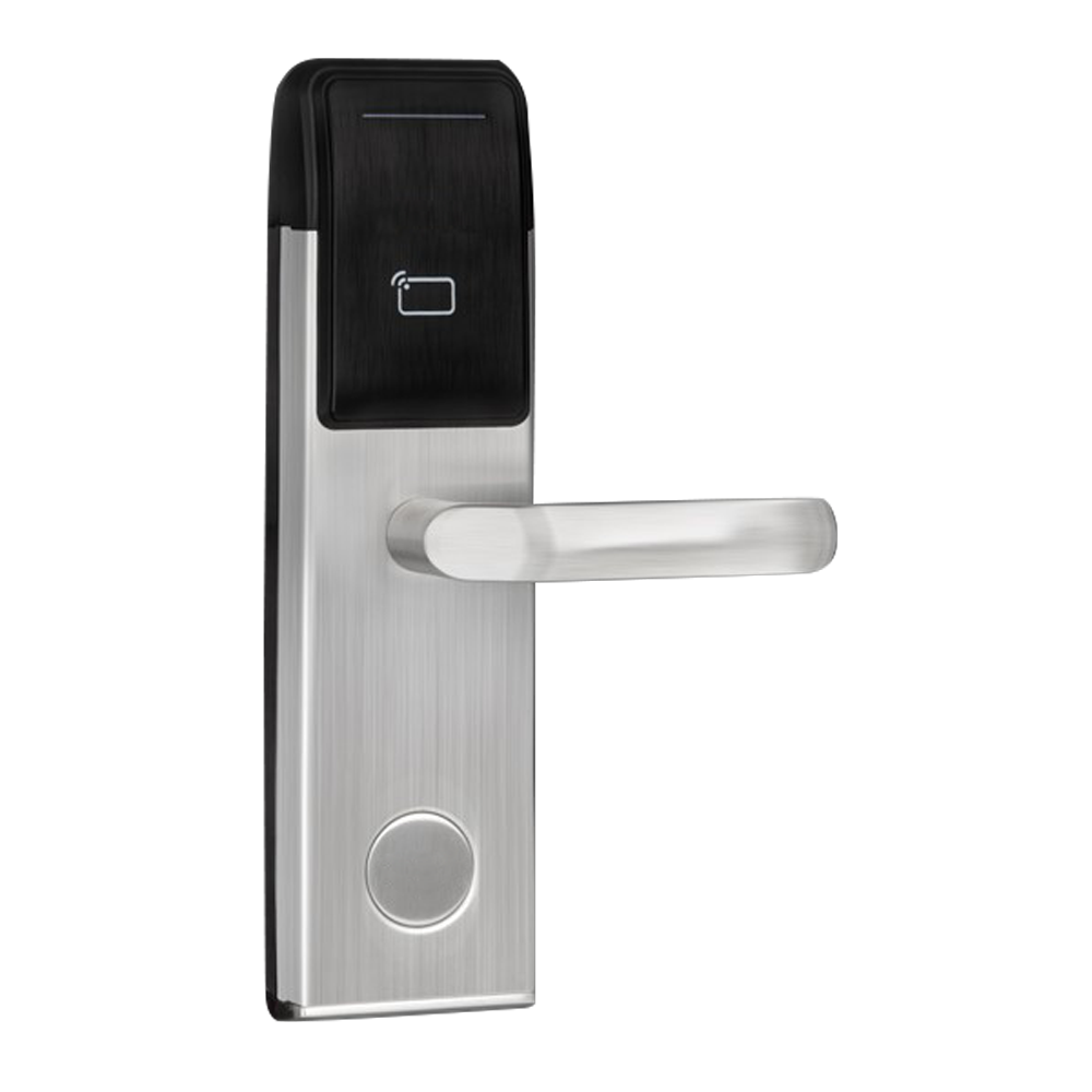 (HOTEL-L500-R) Serrure d'hôtel - Ouverture par carte MF  - Backset 60 mm | Ouverture à droite - Autonome à piles 4 x AA - Cylindre d'urgence - Gestion avec le logiciel Hotel Lock System