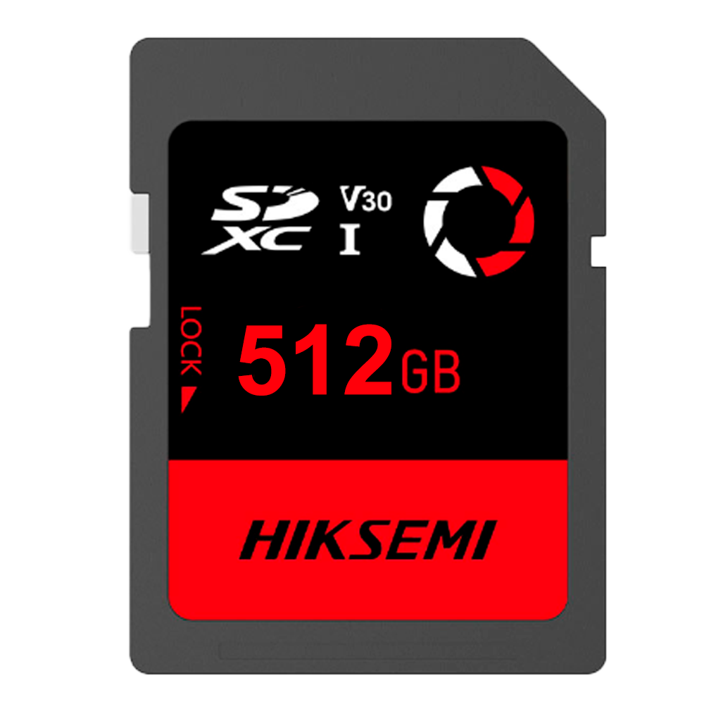 (HS-SD-E30STD/512G/CAPTURE/W) Tarjeta de memoria Hikvision - SD | Capacidad 512 GB - Clase 10 | Velocidad escritura 150 MB/s - Hasta 3.000 ciclos de escritura - Formato exFAT - Ideal para vídeo e imágenes en 4K