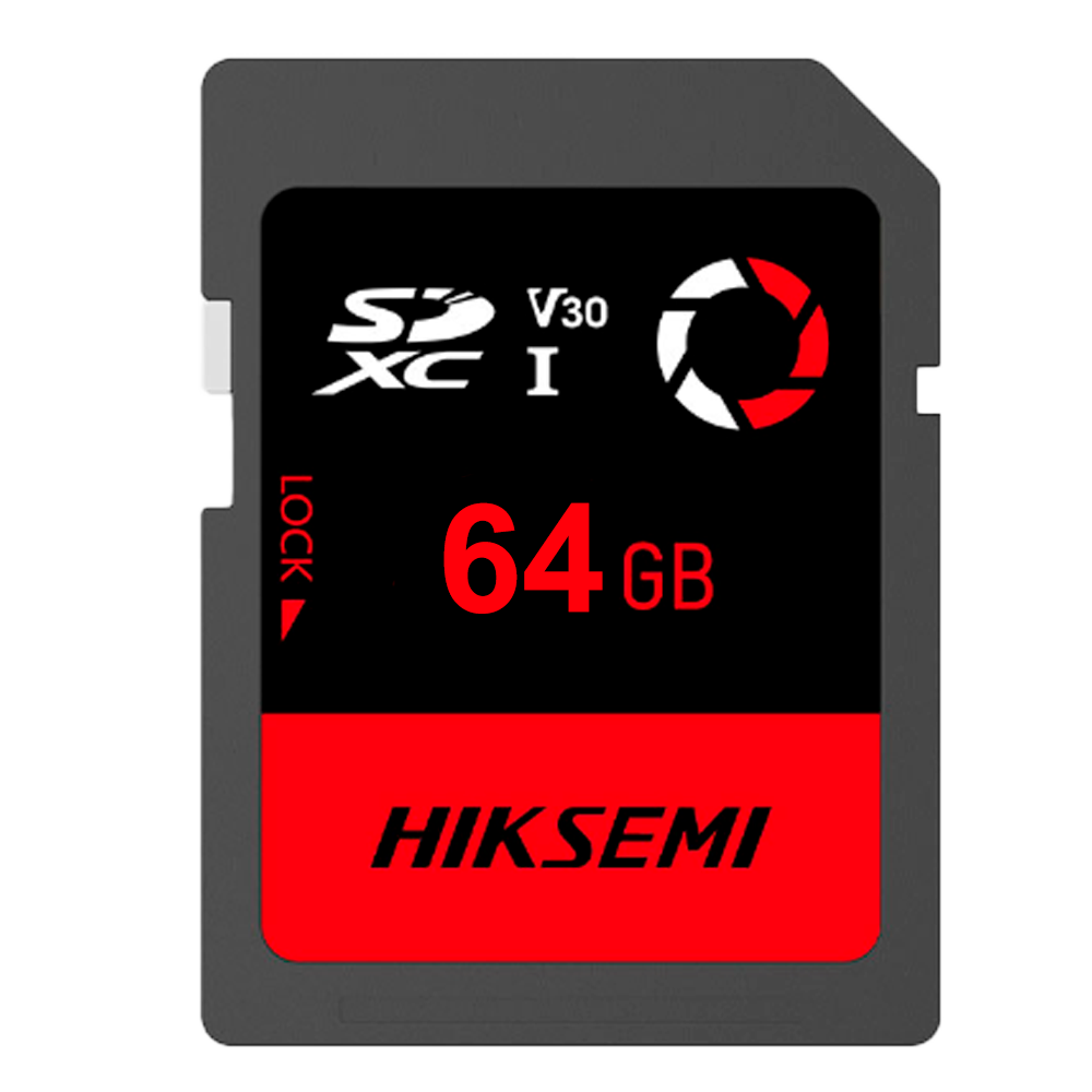 (HS-SD-E30STD/64G/CAPTURE/W) Tarjeta de memoria Hikvision - SD | Capacidad 64 GB - Clase 10 | Velocidad escritura 150 MB/s - Hasta 3.000 ciclos de escritura - Formato exFAT - Ideal para vídeo e imágenes en 4K