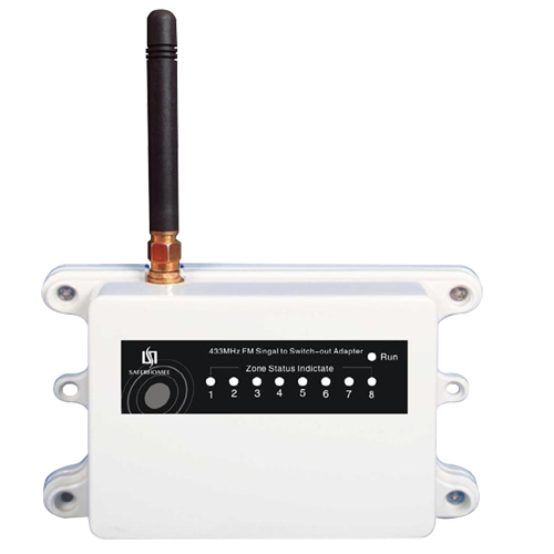 (IB-SH-REC-4) Récepteur de barrières solaires infrarouges - 4 entrées sans fil - 4 sorties câblées - Jusqu´à 6 dispositifs par entrée - Dip Switch de configuration