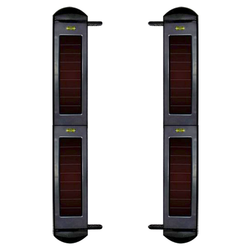 (IBS-SH-100-4) Détecteur de barrière solaire par infrarouges - Intégralement sans fil | 4 faisceaux - Portée du signal jusqu´à 1000m - Portée max. de détection 100m - Réglage automatique face aux interférences - Alimentation batterie 3.3V interne