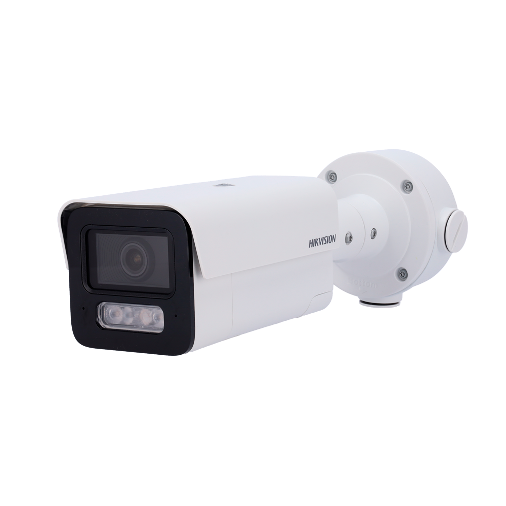 (iDS-2CD5T47G2/V-XHSY(2.8mm)) Cámara Bullet IP Hikvision SOLUTIONS - DarkFighter | ColorVu | AcuSense | 5 Streams  - Resolución 4 Mpx (2688x1520) - Lente 2.8 mm | MicroSD | Audio - Luz híbrida 80 m | PoE+  | Alarm - IP67 | IK10 | Anti-corrosión | MD2.0 | AcuSense