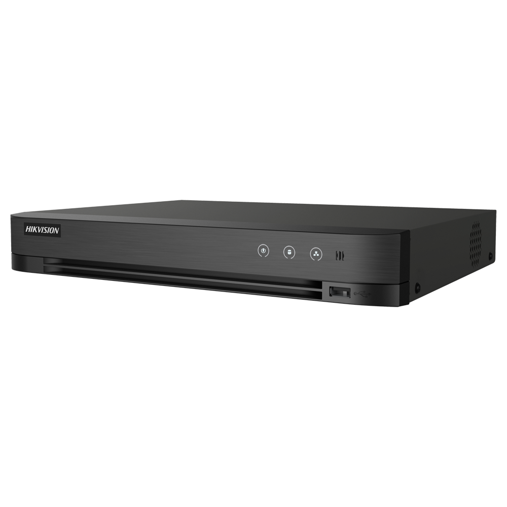 [iDS-7204HQHI-M1/S(C)] (iDS-7204HQHI-M1/S(C)) Hikvision DVR 5n1 - 4 CH HDTVI / HDCVI / AHD / CVBS - Jusqu'à 6 canaux IP - Résolution d'entrée maximale 3K - AcuSense (2 canaux) | 1 disque dur jusqu'à 10TB - Détection de mouvement 2.0 sur tous les canaux