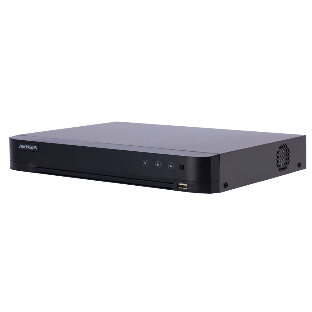 [iDS-7208HQHI-M2/XT] (iDS-7208HQHI-M2/XT) Hikvision DVR 5n1 Gamme PRO - 8 CH HDTVI / HDCVI / AHD / CVBS - Jusqu'à 12 canaux IP - Résolution d'entrée maximale 3K - AcuSense (4 Ch) | Reconnaissance des visages | 2 HDD - MD 2.0 sur tous les canaux | Audio