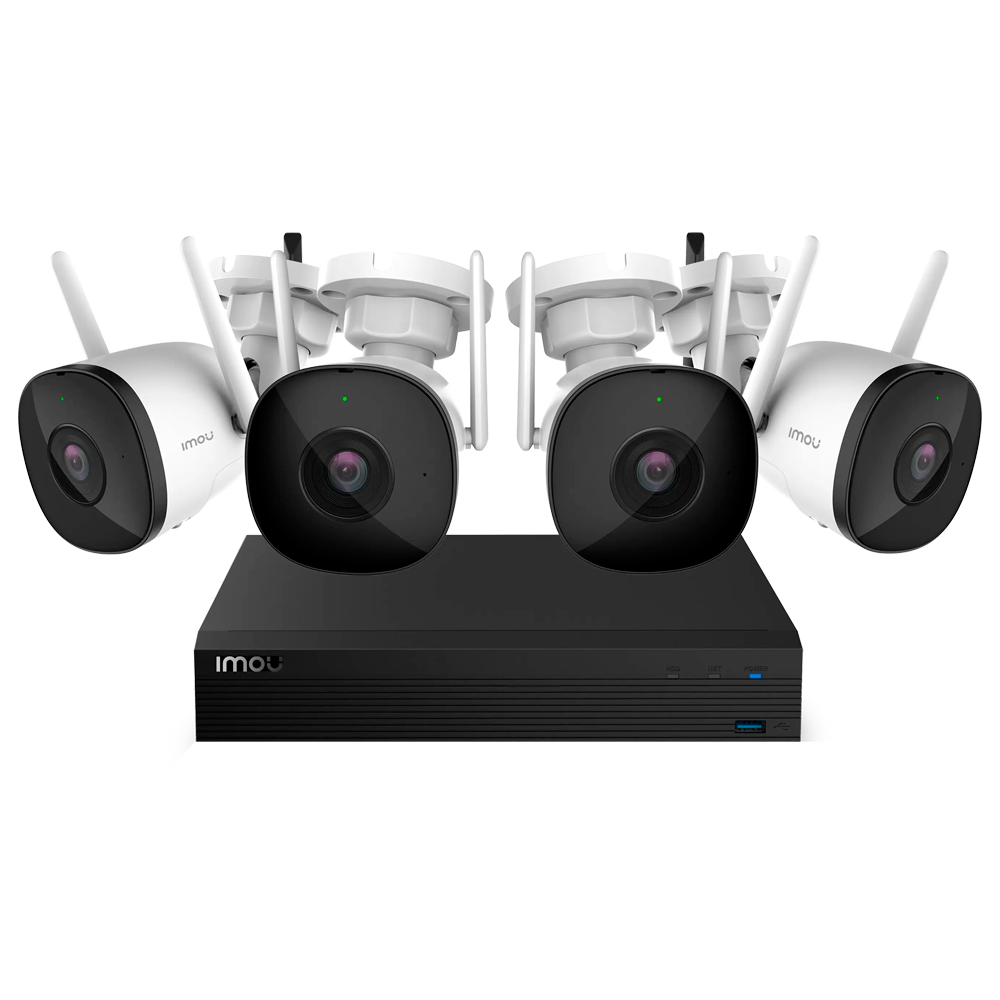 (IMOU-KIT/NVR1104HS-W-S2-CE-1T/4-F22P-0280B) Caméra Wi-Fi Imou 2 Megapixel - IR 30 m - Objectif 2.8 mm - Détection intelligente des personnes - Audio Bidirectionnel - Adapté pour extérieur IP67