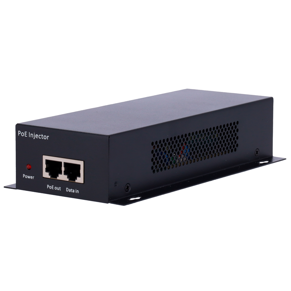 [INJ-POE-10G-60W] (INJ-POE-10G-60W) Injecteur PoE Double - Entrée RJ45 10/100/1000/10000 Mbps - Puissance totale 60 W - Distance maximale 100 m - PoE/PoE+ IEEE802.3af/at - Stabilisé et protégé