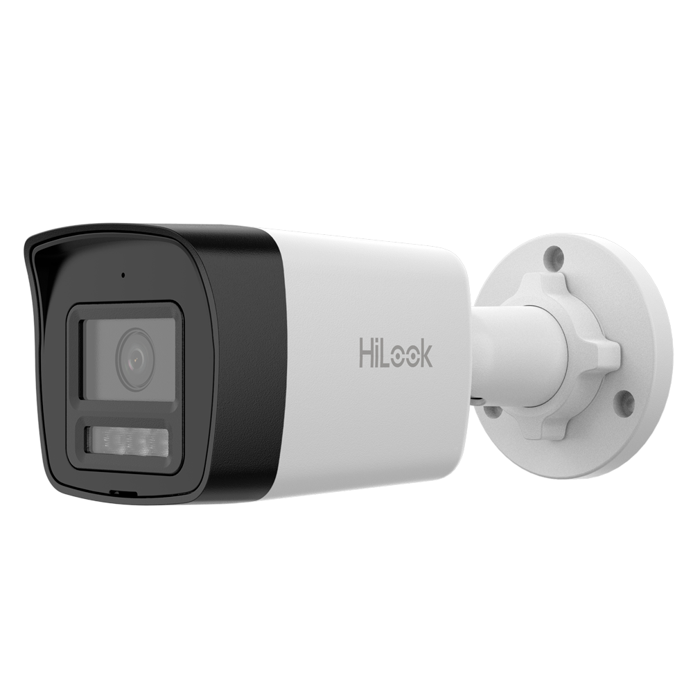 (IPC-B140HA-LUC) Caméra Bullet IP Hilook - Gamme Hilook - 4 MP | Objectif 2.8 mm - IR 20 m : DWDR : Microphone intégré - PoE | H.265+| IP67 Lumière blanche - WEB, Software CMS, Smartphone et NVR