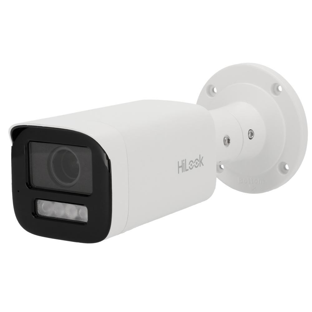 (IPC-B640HA-LZU(2.8-12mm)) Caméra Bullet IP Hilook - Gamme Hilook | microSD 512 Go - 4 MP | Objectif motorisé 2.8~12 mm - IR 30 m | WDR 120 dB | Microphone intégré - PoE | H.265+| IP67 Lumière blanche - WEB, Software CMS, Smartphone et NVR
