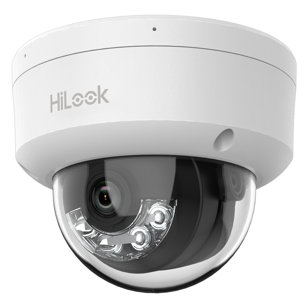 (IPC-D140HA-LU) HiLook - Caméra Dôme IP - Résolution 4 Mégapixels (2560x1440) - Capteur 2.8 mm | Microphone intégré - Lumière hybride 30 m | PoE IEEE802.3af - Détection de mouvement 2.0 | IP67 IK08